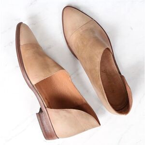 Free People Royale D’Orsay Pointed Toe Leather Flats 36/6 Taupe